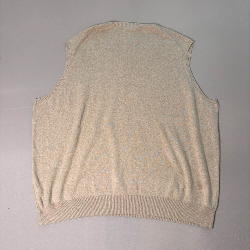 Polo Ralph Lauren Pima Cotton V-Neck Sweater Vest Beige 3XB Big Mens - Picture 4 of 8